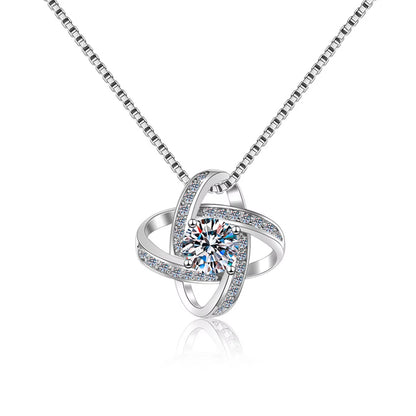 Moissanite Pendant Necklace in S925 Sterling Silver – Fine Jewelry for Women Anemone