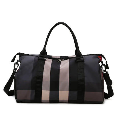 Nylon Travel Bag for Women – Designer Weekend Handbag with Zipper Closure, Gym, Yoga, and Carry-On Tote