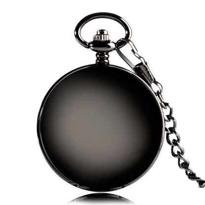 Blank Silver Smooth Double Full Hunter Case Pocket Watch – Steampunk Skeleton Dial Mechanical Watch with Chain Arnaud