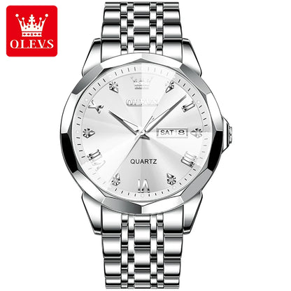 OLEVS 9931 Luxury Business Watch – Waterproof Luminous Quartz Steel Wristwatch for Men