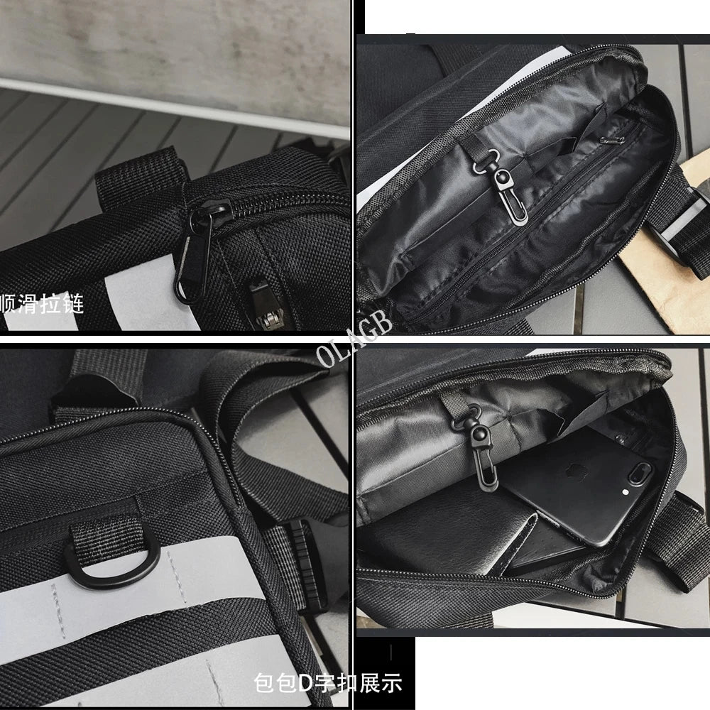 Men's Tactical Chest Rig Bag – Casual Outdoor Style Streetwear Messenger Bag with Molle Design, Small Oxford Vest Bag for Hip-Hop and Everyday Use Joel