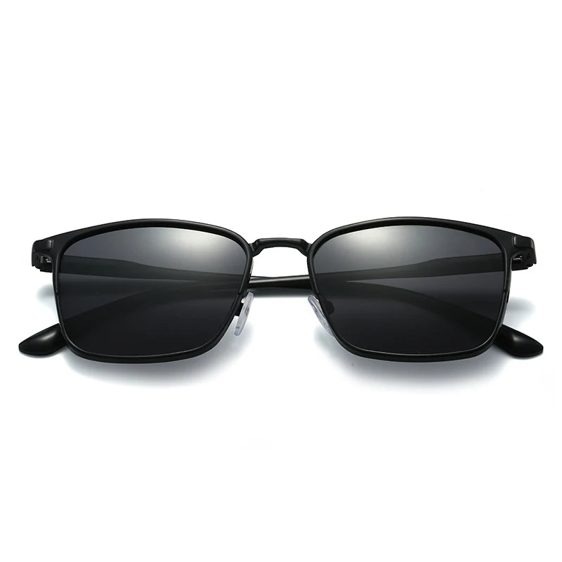 Metal Squared Frame Photochromic Polarized Lens Unisex Men Women Glass Frame