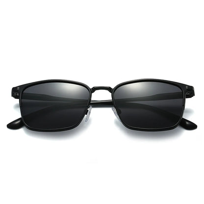 Metal Squared Frame Photochromic Polarized Lens Unisex Men Women Glass Frame