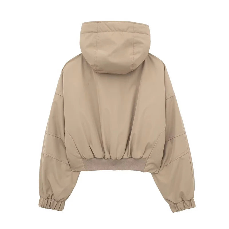 Women's Hooded Short Jacket - Casual Temperament Parka Coat Zenobia