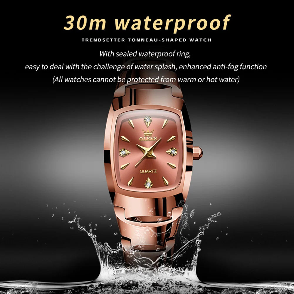 OLEVS 7006 Unisex Quartz Watch - Classic Black Stainless Steel Wristwatch for Men and Women, Perfect Lover's Gift