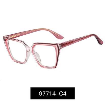 Women’s Square Blue Light Blocking Eyeglasses – TR90+CP Optical Frames | Custom Photochromic Anti-Blue Light Bezel
