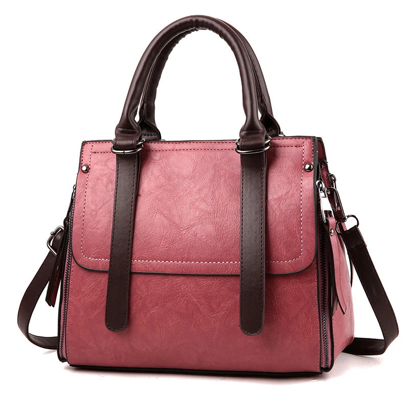 Luxury PU Leather Tote Bag for Women – Vintage-Style Handbag and Fall Crossbody Bag