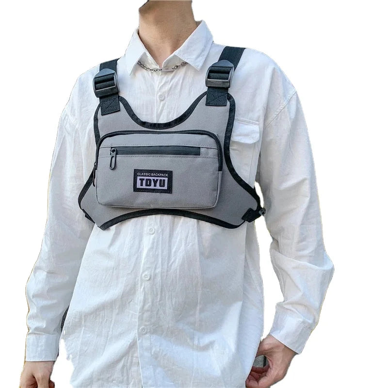 Men's and Women's Fashion Chest Bag – Trendy Streetwear Vest Style with High-Capacity, Wear-Resistant Oxford Design for Motorcycle and Hip-Hop Lucas