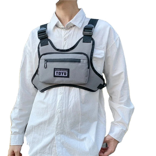 Men's and Women's Fashion Chest Bag – Trendy Streetwear Vest Style with High-Capacity, Wear-Resistant Oxford Design for Motorcycle and Hip-Hop Lucas