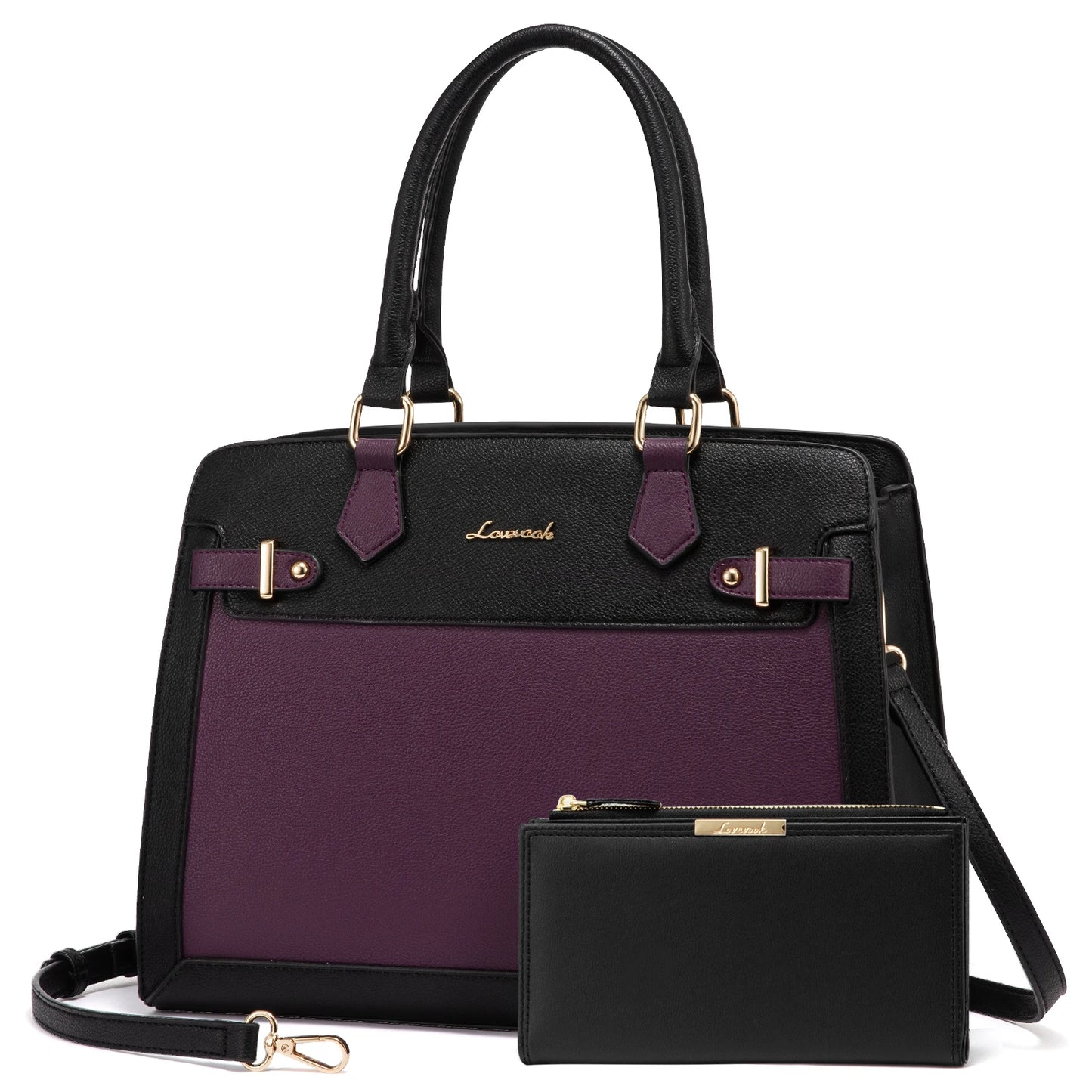 LOVEVOOK 2023 PU Leather Tote Bag Set for Women - 2pcs Handbags & Shoulder Bags Graciela