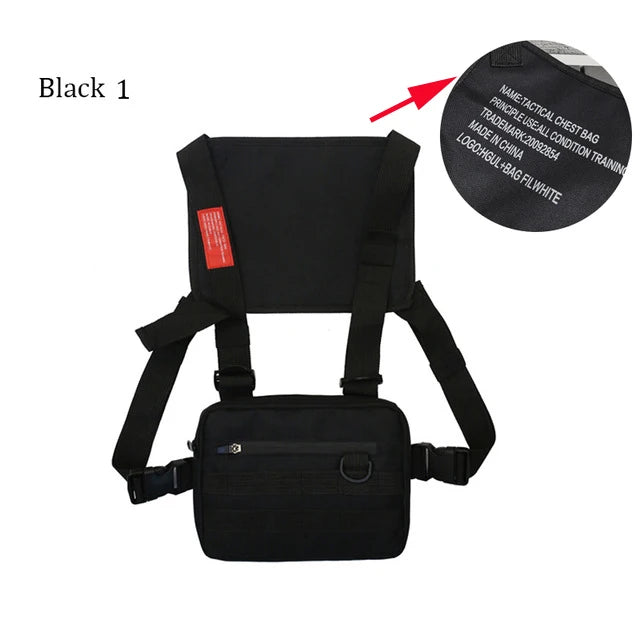 Men's Tactical Chest Rig Bag – Casual Outdoor Style Streetwear Messenger Bag with Molle Design, Small Oxford Vest Bag for Hip-Hop and Everyday Use Joel