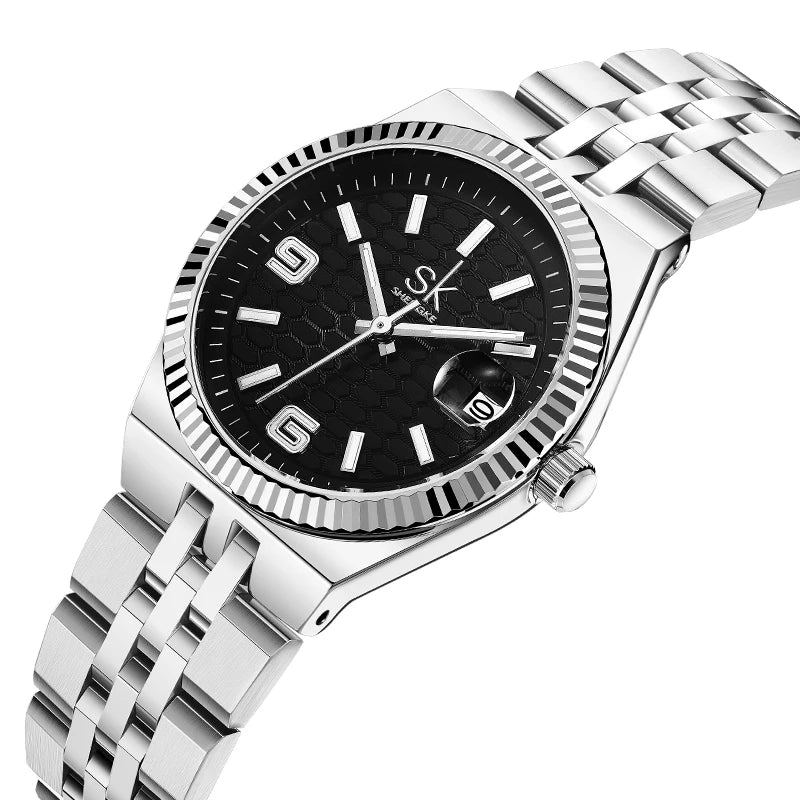 SK Popular Design Women’s Quartz Watch – Luxury Stainless Steel Band Wristwatch, Waterproof Fashion Ladies Timepiece Lysandra