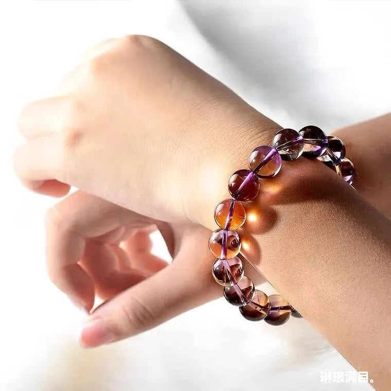 Natural Grade-A Ametrine Bracelet – Two-Tone Citrine Crystal Jewelry for Women | Perfect Gift