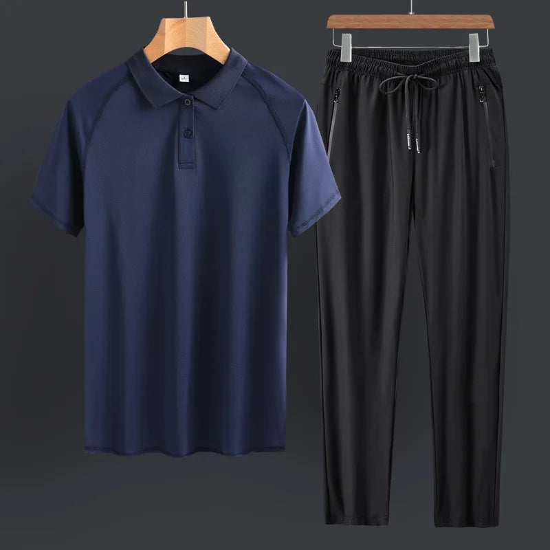 Men's Summer Sportswear Set | Fashionable & Comfortable Short-Sleeve T-Shirt + Pants Two-Piece Outfit Jericho
