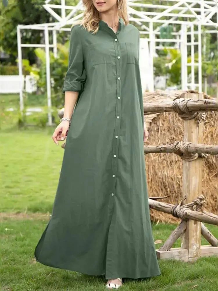 Women Dress Long Sleeve Casual Oversized Loose Maxi Dress