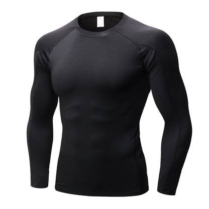 Men’s Long‑Sleeve Compression Shirt – Polyester Spandex Performance Athletic Top Renan