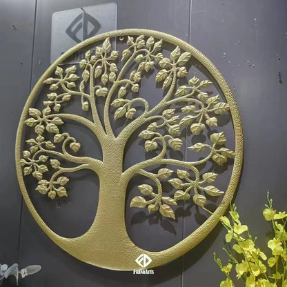 Modern Simple Wealth Tree Wall Art – Iron Pendant Decoration for Living Room, Bedroom, and Porch Background