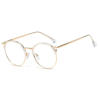 Vintage Round Metal Glasses Frames – TR90 Blue Light Blocking Eyeglasses for Women | Fashionable Eyewear Design