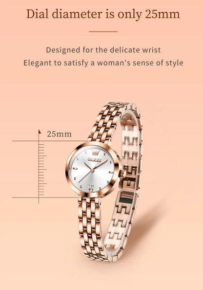 OLEVS 9992 Women's Quartz Watch – Elegant Golden Waterproof Stainless Steel Wristwatch for Ladies Katia