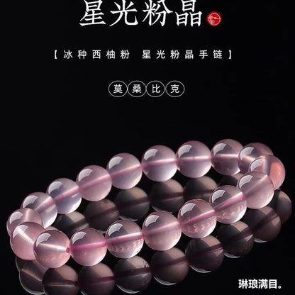 Natural Mozambique Ice Grapefruit Star Bracelet – Crystal Women's Accessories & Perfect Gift