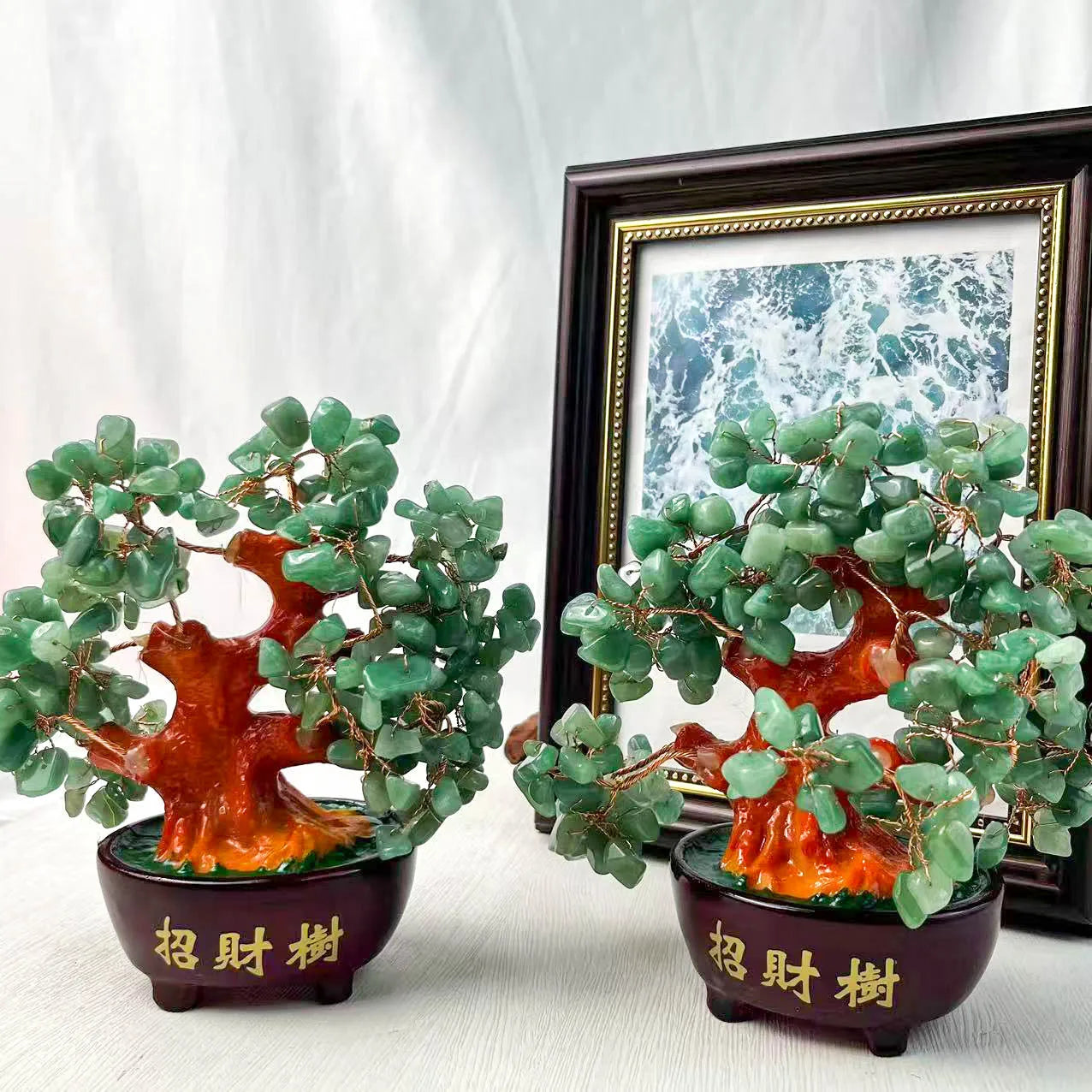Green Aventurine Money Tree – Gemstone Spiritual Healing Crystal Craft for Home Décor and Positive Energy
