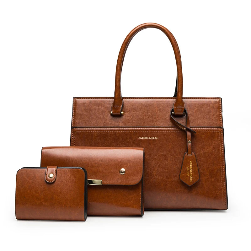 Trendy Women’s Handbag Sets – Fashionable High-Capacity Bags with Unique Cover and Clutch Cheska