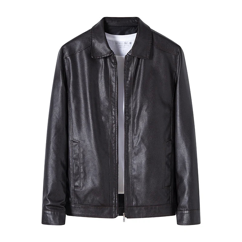 Autumn & Winter Slim-Fit PU Leather Jacket – Stylish, Trendy, and Handsome Outerwear for Men Geralt