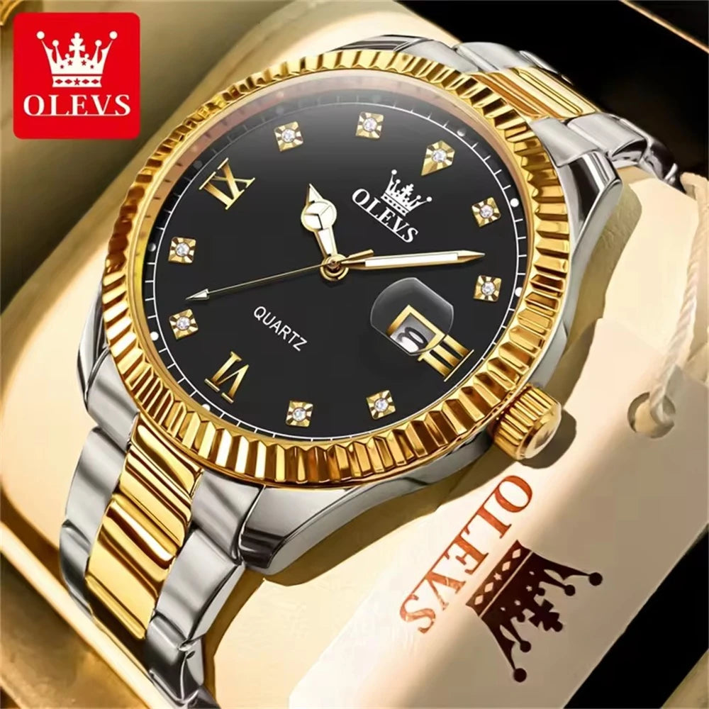 OLEVS 3623 Men's Luxury Quartz Watch – Waterproof, Luminous Dial, Calendar, Business Style