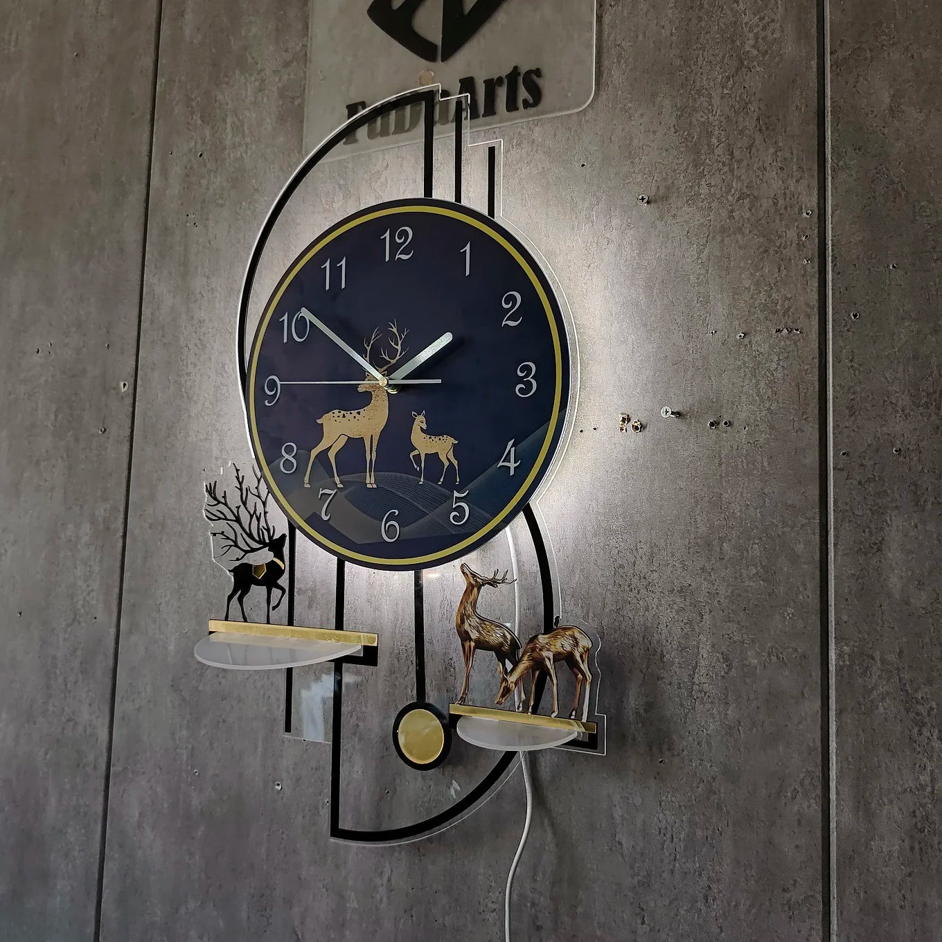 Modern LED Wall Clock with Night Light – Decorative Hanging Clock for Living Room, Home, Office