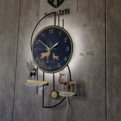 Modern LED Wall Clock with Night Light – Decorative Hanging Clock for Living Room, Home, Office