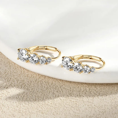Elegant Moissanite Earrings | D/VVS Round Heart GRA Cut 925 Sterling Silver Unique Design Ellie