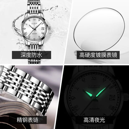 OLEVS 6602 Women's Luxury Automatic Skeleton Watch - Elegant Mechanical Fashion Timepiece for Ladies