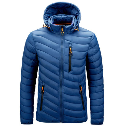 Men's Hooded Casual Cotton Light Down Jacket - Warm Winter Coat & Trench Perrin