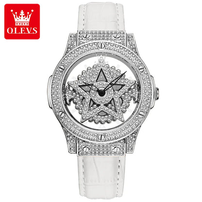 OLEVS 9938 Women’s Luxury Watch 2024 – Diamond Snowflake Dial, Fashion Elegant Design, Waterproof Ladies Wristwatch, Reloj Mujer