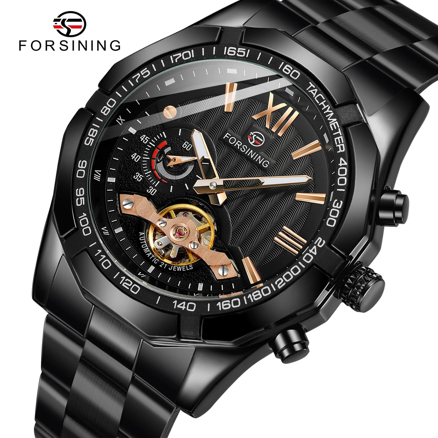 FORSINING 8235 Men's Mechanical Watch – New Arrival, Stainless Steel Band, Waterproof, Luminous, Vintage Business Design