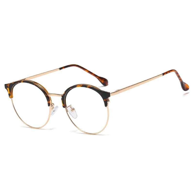 Vintage Round Metal Glasses Frames – TR90 Blue Light Blocking Eyeglasses for Women | Fashionable Eyewear Design