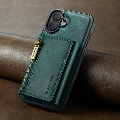 Premium Luxury Zipper Wallet Phone Case | 2-in-1 Detachable Case with Multi-Card Slots for iPhone 16, 15, 14 Pro Max