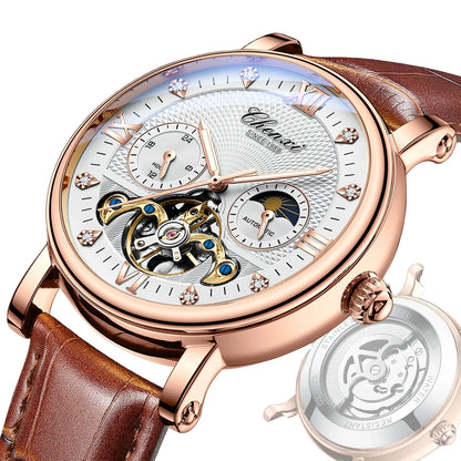 CHENXI 
8876 Men’s Luxury Automatic Mechanical Watch – Waterproof Genuine Leather Fashion Wristwatch, Perfect Gift for Men