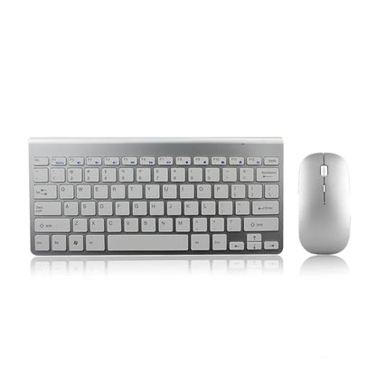 Portable Ultra-Thin Wireless Keyboard and Mouse Combo - Silent 2.4GHz Set for PC, Tablet, and Notebook