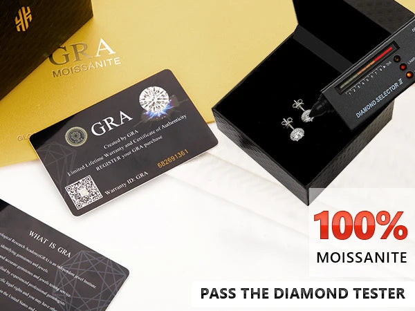 Luxury 1CT D Color VVS1 Moissanite Stud Earrings – GRA Certified Halo Flower Design, 925 Sterling Silver