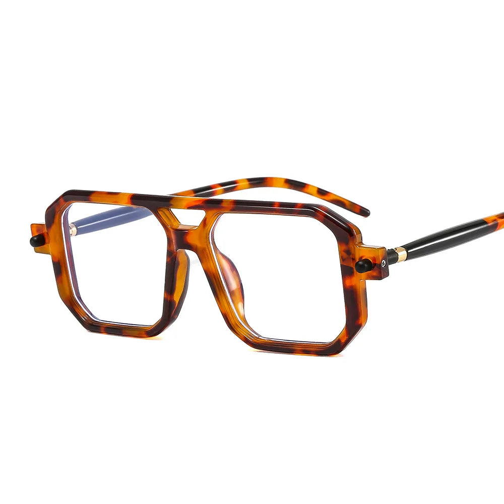 Vintage Square 70s Sunglasses for Women & Men | Retro Flat Top Rectangle Shades with Double Bridge Nesta
