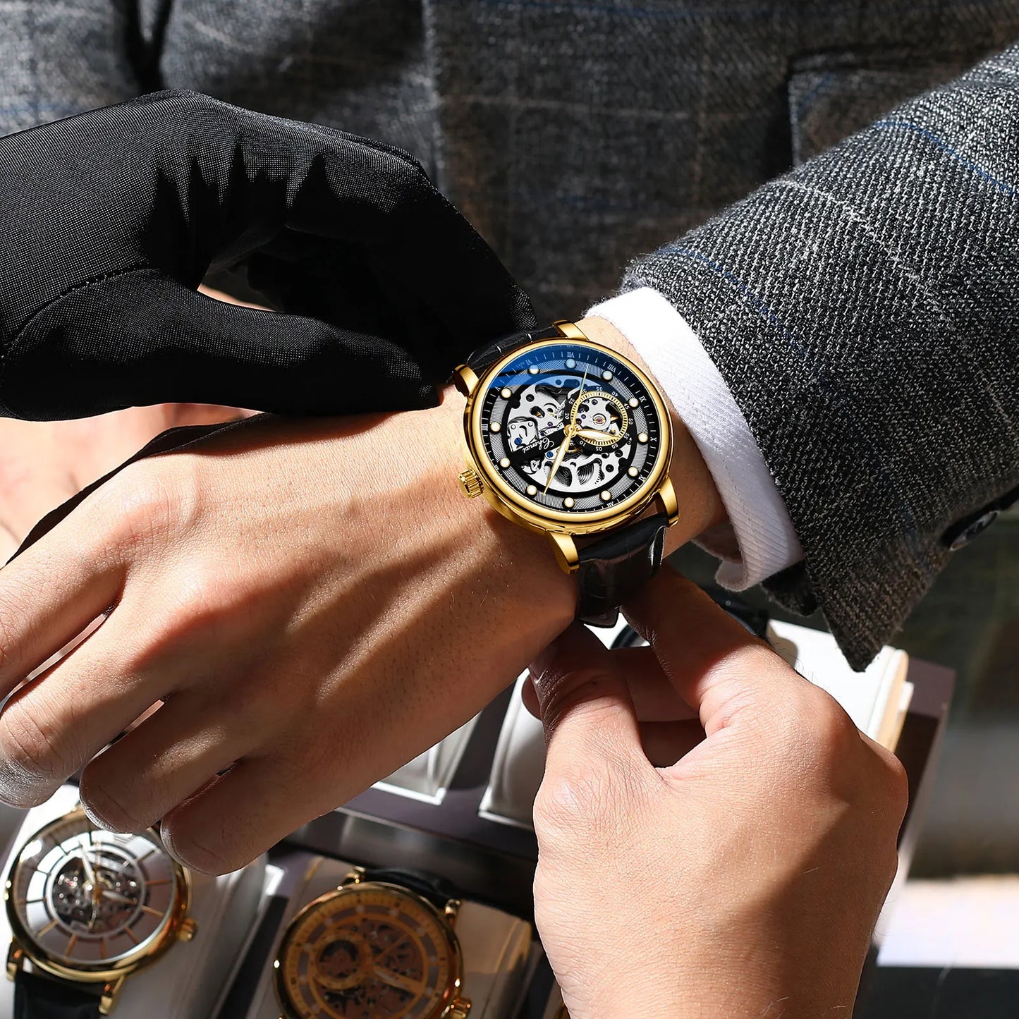 CHENXI 8843 Men’s Luxury Mechanical Watch – Automatic Skeleton Design, Waterproof Business Wristwatch