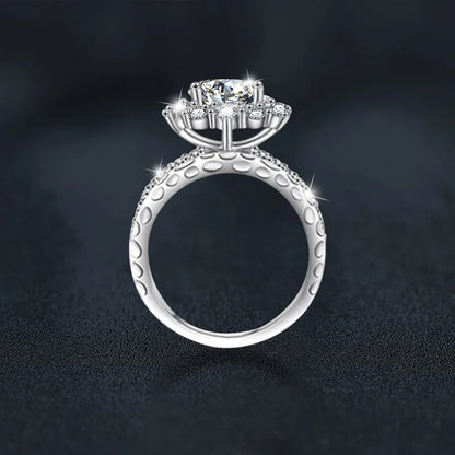 925 Silver 2 Carat Moissanite Ring – Gorgeous, Shining Jewelry for Wedding, Engagement, or Daily Wear, Perfect Gift for Couples