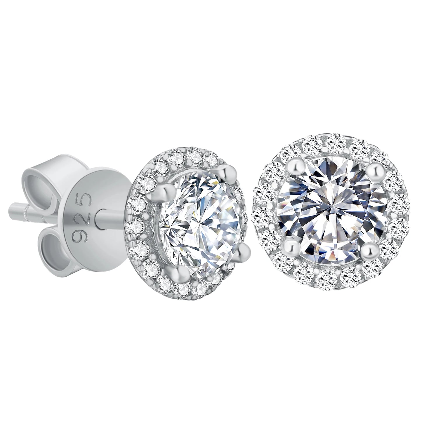 Luxury 1CT D Color VVS1 Moissanite Stud Earrings – GRA Certified Halo Flower Design, 925 Sterling Silver