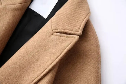 Elegant Long Sleeve Fall Overcoat – Women's Belted Vintage Coat Audrey