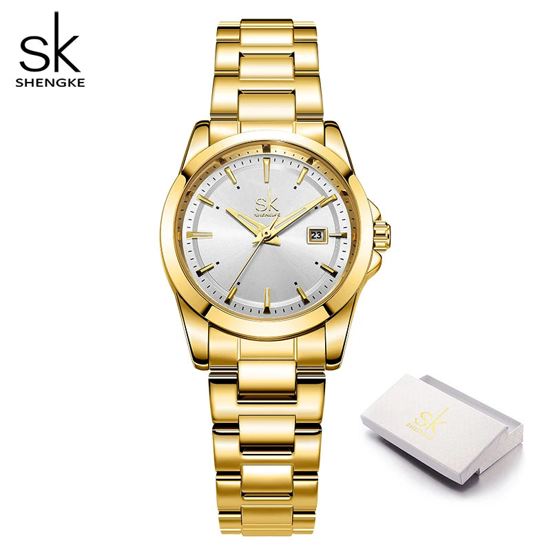 Shengke Luxury Women's Watch – Stylish Quartz Lady Wristwatch, Perfect Gift for Girls and Women