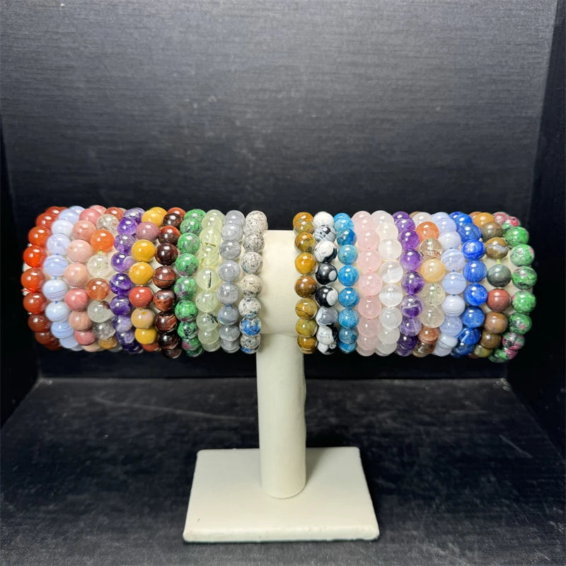 10MM Rose Quartz Healing Crystal Gemstone Beaded Stretch Bracelet – Energy, Love & Perfect Gift