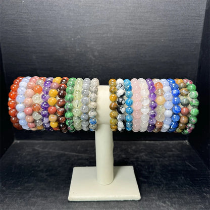 10MM Rose Quartz Healing Crystal Gemstone Beaded Stretch Bracelet – Energy, Love & Perfect Gift
