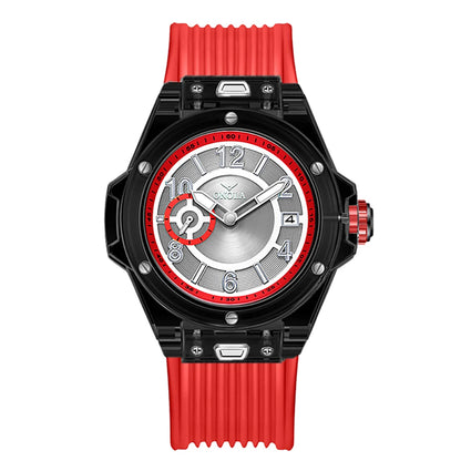 ONOLA 3836 Men & Women's Quartz Watch – Square Sport Design, Silicone Strap, Luminous Glass