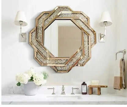 Large Wall Mirror – Luxury Art Frame for Bedroom, Bathroom, and Home Decoration